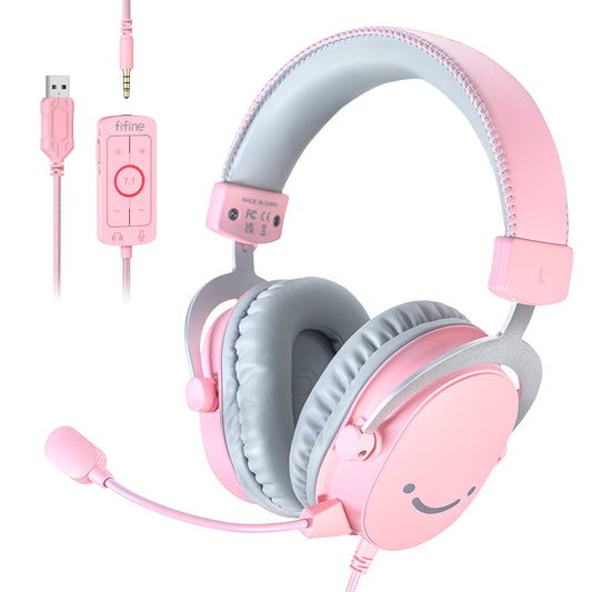 Headset Gamer FIFINE H9 – Som Surround 7.1, Driver 50mm e Microfone com ANC