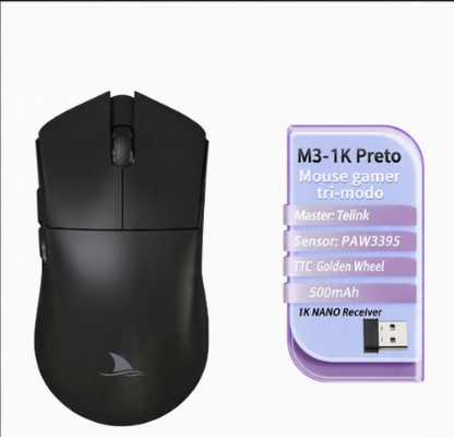 Mouse Gamer MOTOSPEED M3 – Sensor PAW3395, 26000 DPI e Polling Rate 8000Hz