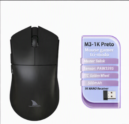 Mouse Gamer MOTOSPEED M3 – Sensor PAW3395, 26000 DPI e Polling Rate 8000Hz