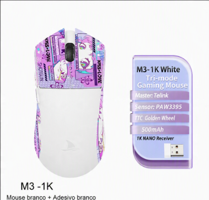 Mouse Gamer MOTOSPEED M3 – Sensor PAW3395, 26000 DPI e Polling Rate 8000Hz