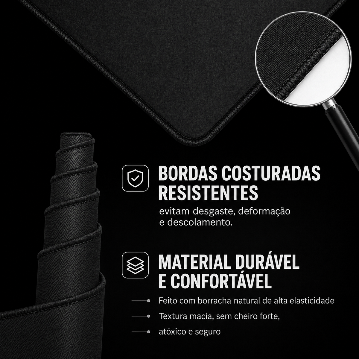 Mouse Pad Attack Shark – Borracha Antiderrapante com Bordas Costuradas