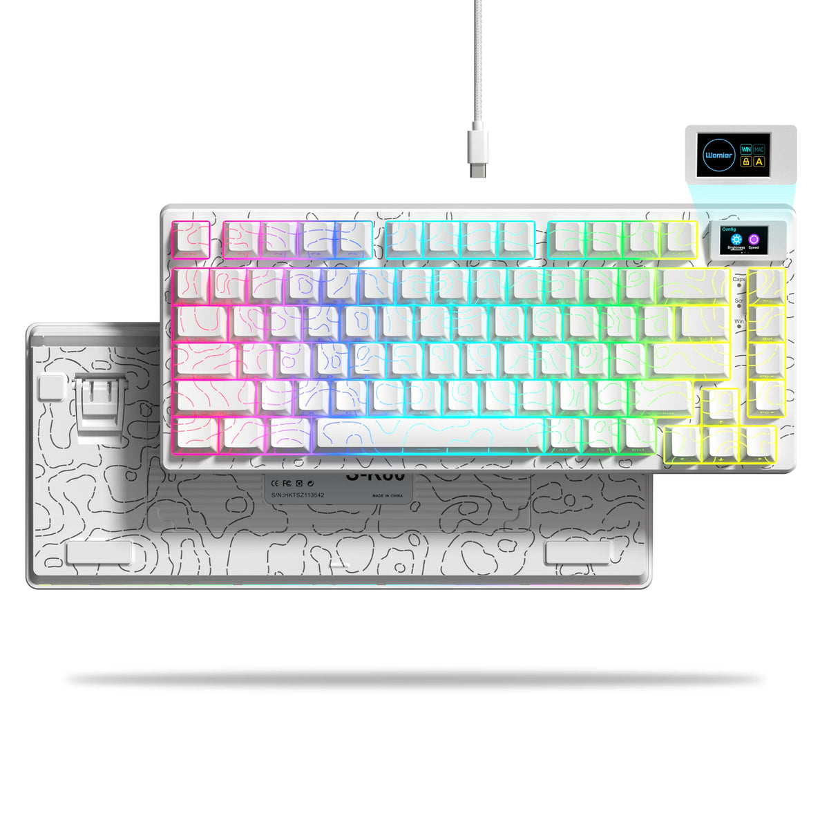 Teclado Mecânico WOMIER – 83 Teclas, Hot-Swap, RGB e Teclas PBT