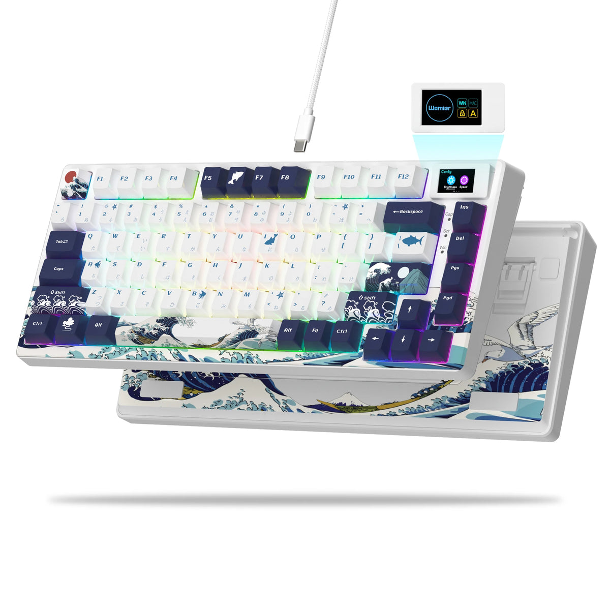 Teclado Mecânico WOMIER – 83 Teclas, Hot-Swap, RGB e Teclas PBT