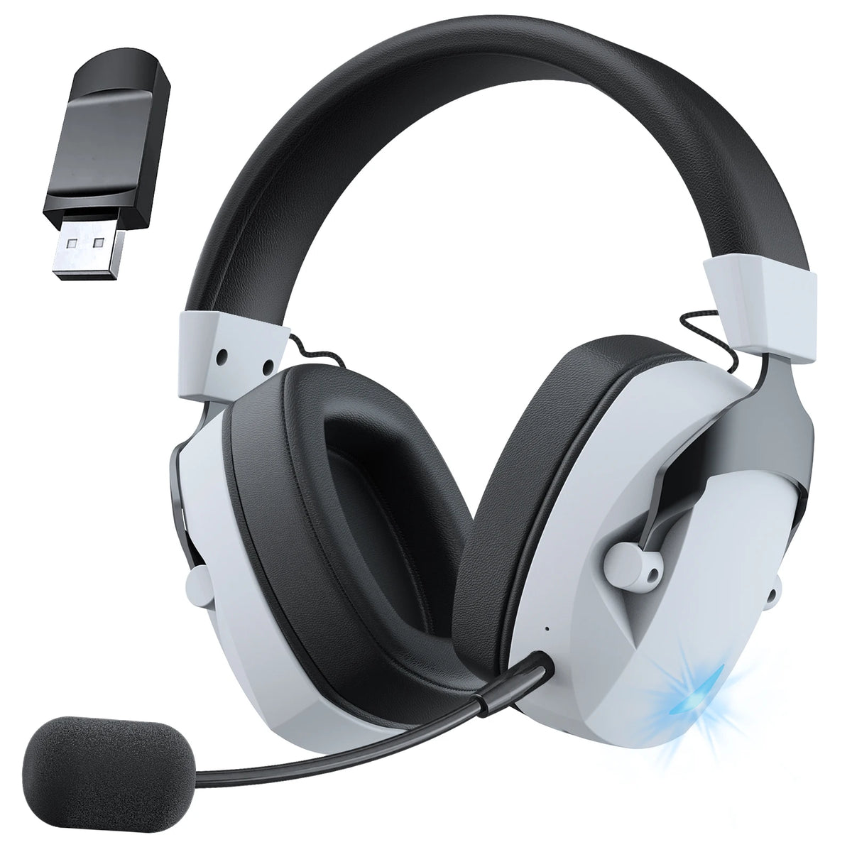 Headset Gamer ACINACI – Sem Fio 2.4G/Bluetooth, Microfone Removível e 36h de Bateria