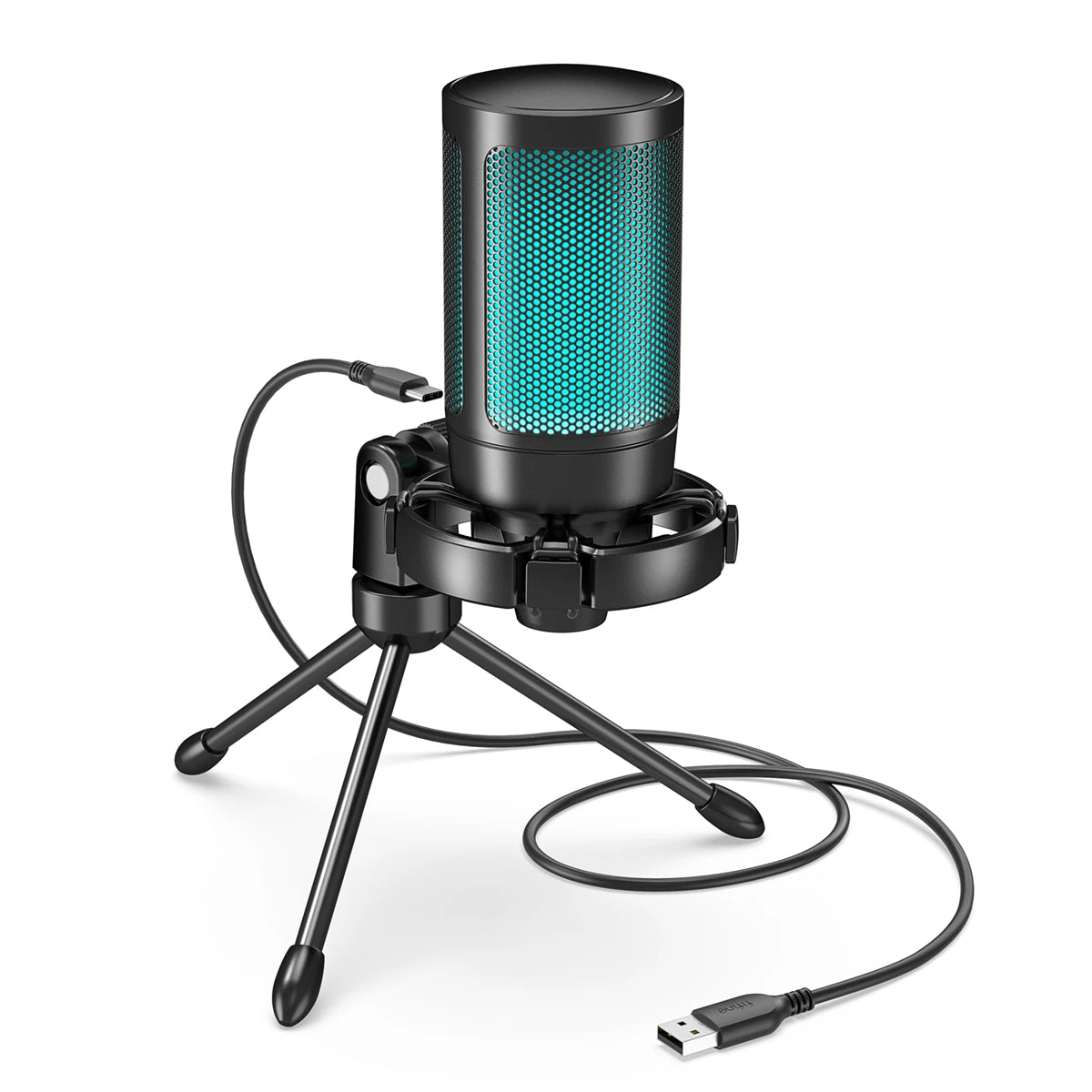 Microfone Gamer FIFINE AmpliGame A2 – USB, RGB 7 Cores e Mudo por Toque
