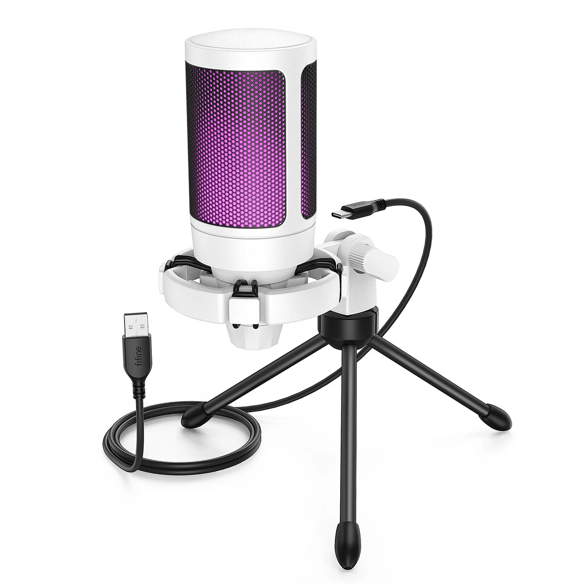 Microfone Gamer FIFINE AmpliGame A2 – USB, RGB 7 Cores e Mudo por Toque
