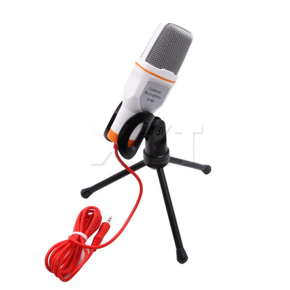 Microfone Condensador WYMECT – Plug & Play com Suporte Incluso