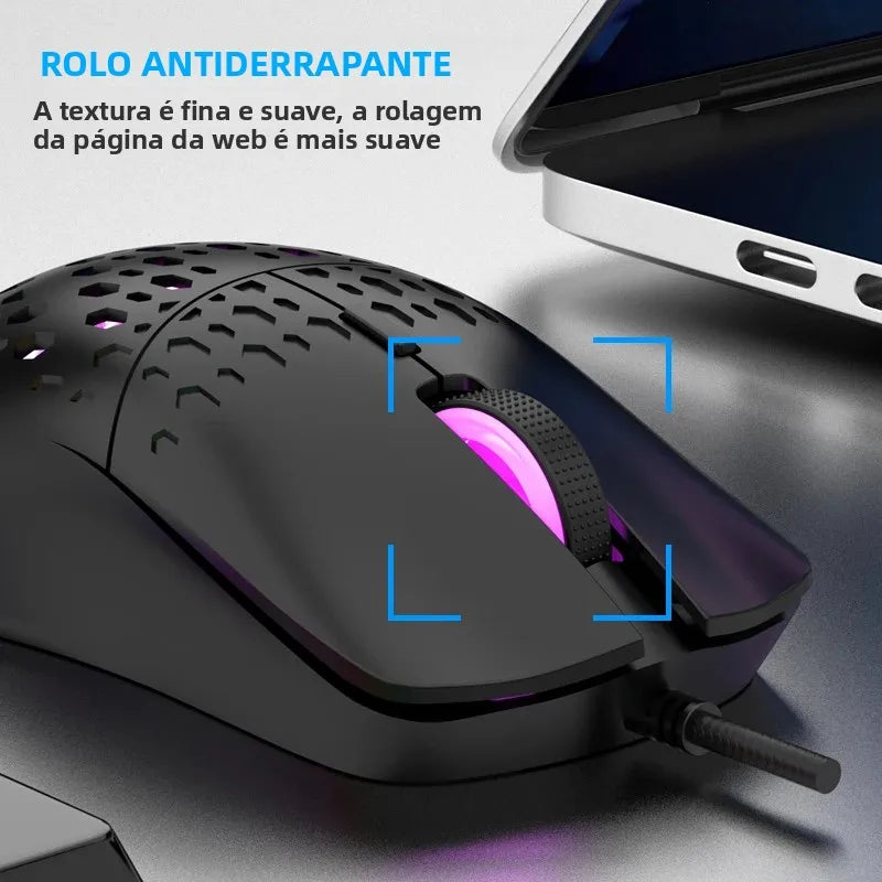 Mouse Gamer RAIKU G701 – 6 Botões, DPI até 3600 e Iluminação Colorida