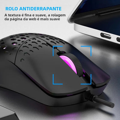 Mouse Gamer RAIKU G701 – 6 Botões, DPI até 3600 e Iluminação Colorida