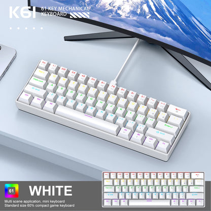 Teclado Mecânico APAYADO K61 – 60%, RGB e Switches Vermelho ou Azul