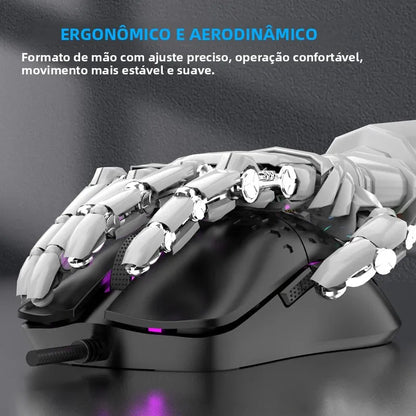 Mouse Gamer RAIKU G701 – 6 Botões, DPI até 3600 e Iluminação Colorida