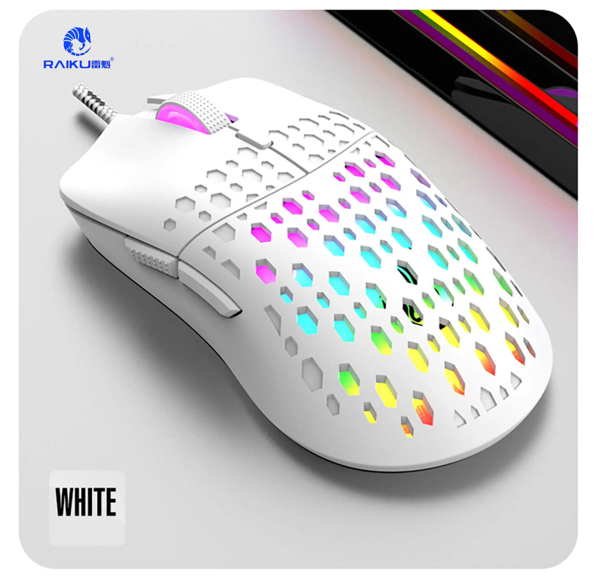 Mouse Gamer RAIKU G701 – 6 Botões, DPI até 3600 e Iluminação Colorida