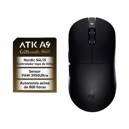 Mouse Gamer Sem Fio YANFU ATK Dragonfly A9 – Sensor PAW3950, 30000 DPI e Tri-Modo