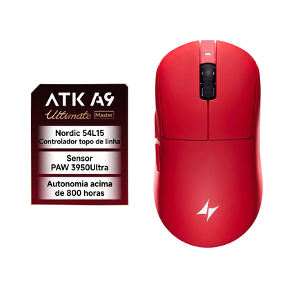 Mouse Gamer Sem Fio YANFU ATK Dragonfly A9 – Sensor PAW3950, 30000 DPI e Tri-Modo