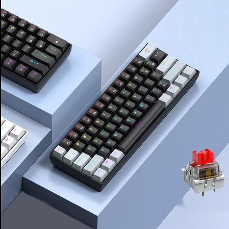 Teclado Mecânico APAYADO K61 – 60%, RGB e Switches Vermelho ou Azul
