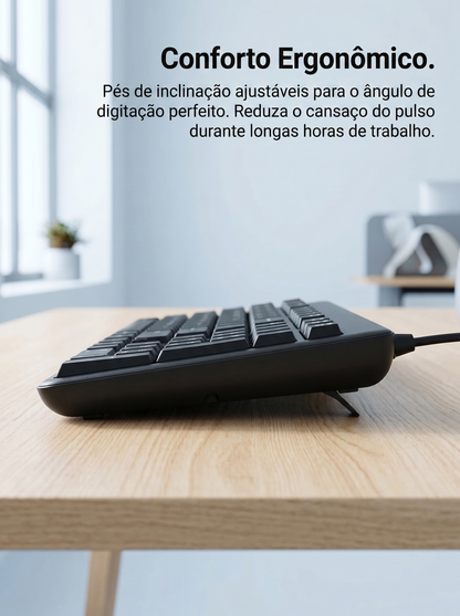 Teclado com Fio Lenovo Thinkplus – 104 Teclas, USB Plug & Play